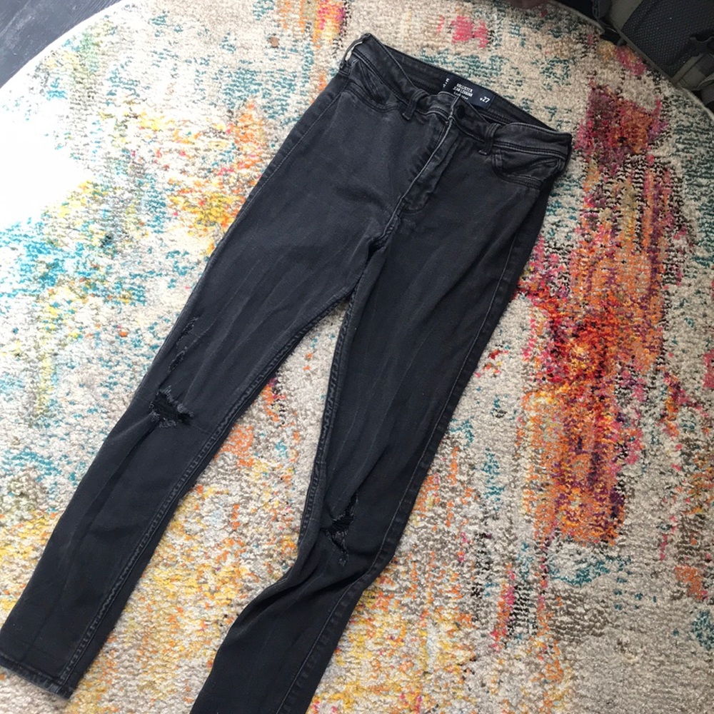 High rise black Hollister jeggings